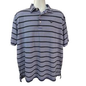 PETER MILLAR Crown Summer Comfort Men's Blue Stripe Polo Shirt Size XL
